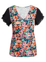 Orsay Bluză pentru femei cu model floral albastru-negru ORSAY