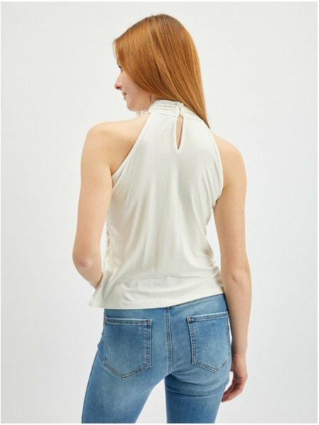 Orsay Top de damă crem din dantelă ORSAY