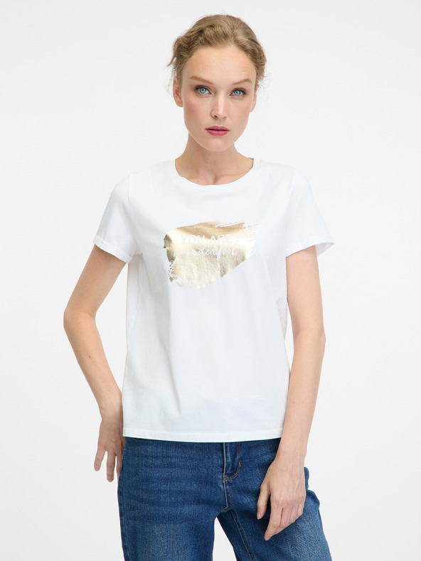 Orsay Tricou alb cu mânecă scurtă pentru femei ORSAY
