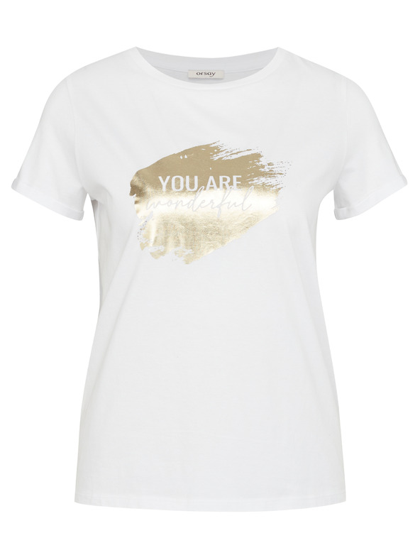 Orsay Tricou alb cu mânecă scurtă pentru femei ORSAY