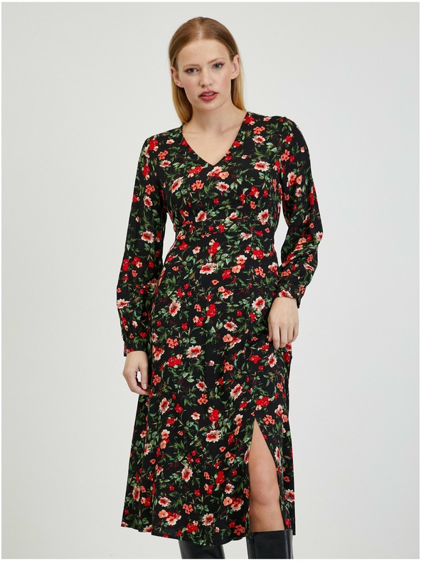 Orsay Rochie cu model floral roșu-negru de damă ORSAY