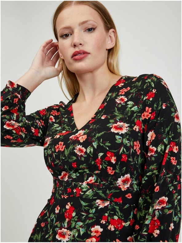 Orsay Rochie cu model floral roșu-negru de damă ORSAY