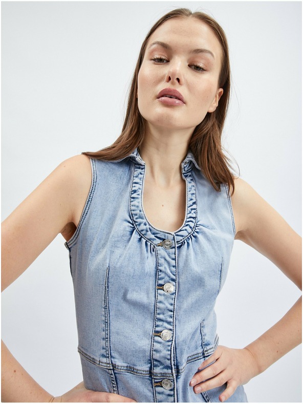 Orsay Rochie din denim albastru deschis pentru femei ORSAY