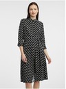 Orsay Rochie neagră cu imprimeu stil cămașă pentru femei ORSAY