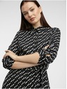 Orsay Rochie neagră cu imprimeu stil cămașă pentru femei ORSAY