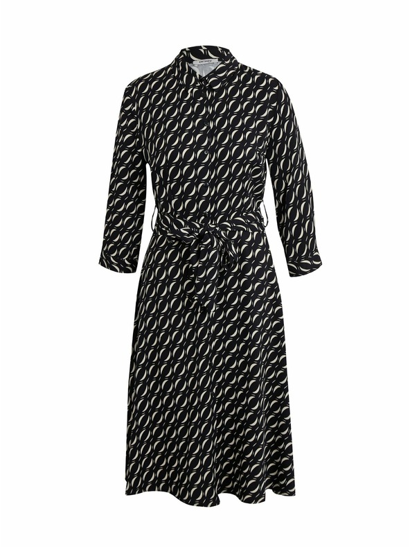 Orsay Rochie neagră cu imprimeu stil cămașă pentru femei ORSAY