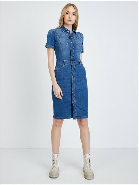 Orsay Rochie cămașă albastră din denim ORSAY