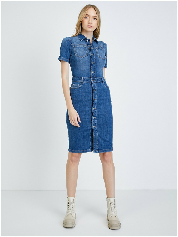 Orsay Rochie tip cămașă din denim albastră ORSAY