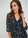 Orsay Rochie de damă neagră cu model floral ORSAY