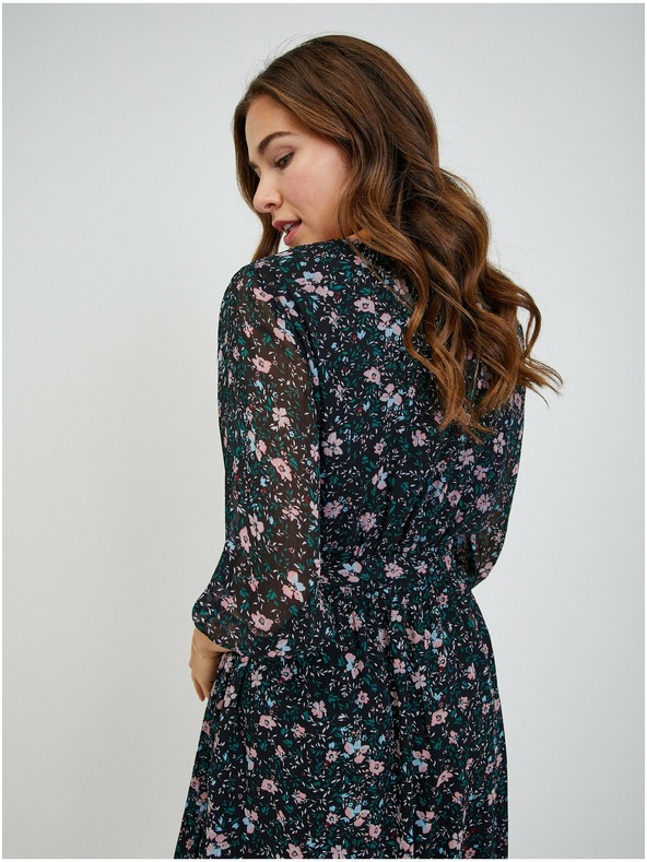 Orsay Rochie de damă neagră cu model floral ORSAY