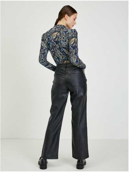 Orsay Bluză de damă cu model albastru închis cu mâneci lungi ORSAY