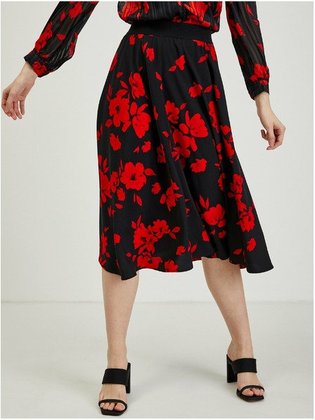 Orsay Fustă cu model floral roșu-negru de damă ORSAY