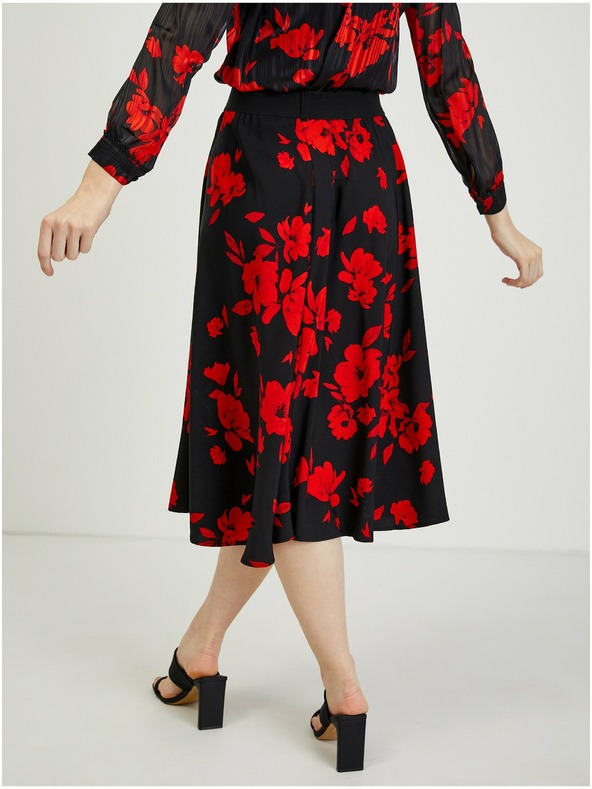 Orsay Fustă cu model floral roșu-negru de damă ORSAY