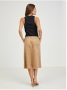 Orsay Fustă midi de damă maro deschis cu finisaj de piele întoarsă ORS