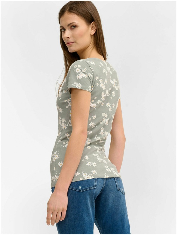 Orsay Tricou floral verde deschis ORSAY