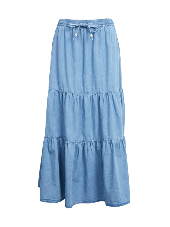 Orsay Fustă maxi din denim albastru cu volane ORSAY