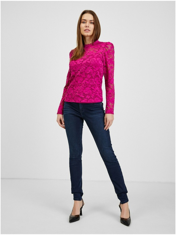 Orsay Tricou dantelat roz închis pentru femei ORSAY