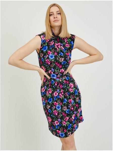 Orsay Rochie de damă neagră cu flori ORSAY