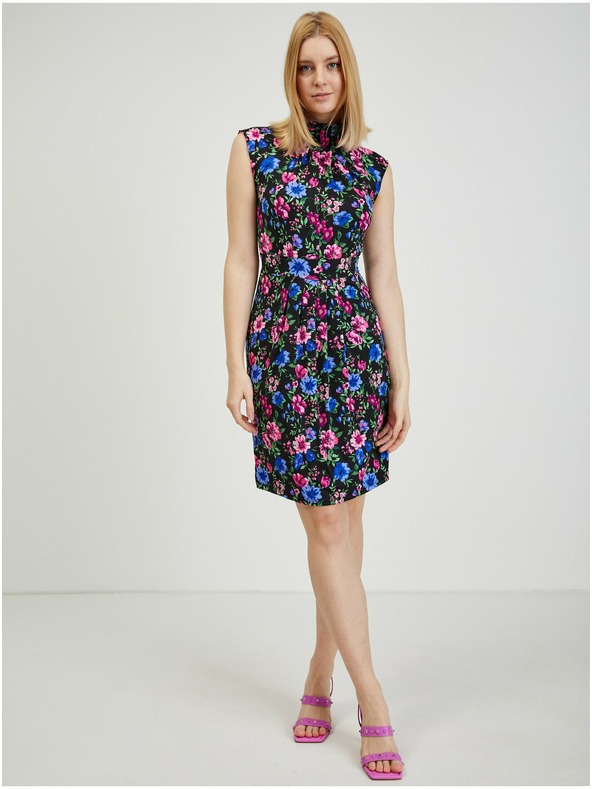 Orsay Rochie de damă neagră cu flori ORSAY