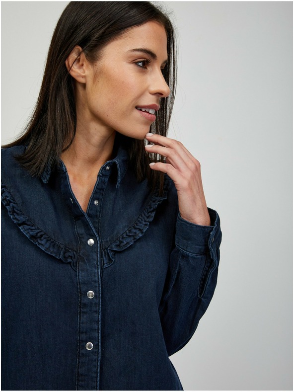 Orsay Cămașă din denim albastru închis ORSAY