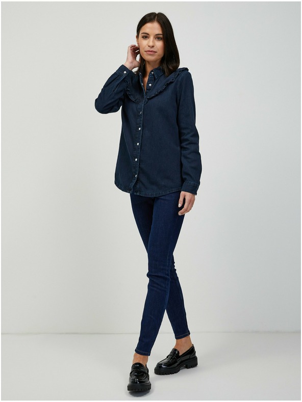 Orsay Cămașă din denim albastru închis ORSAY