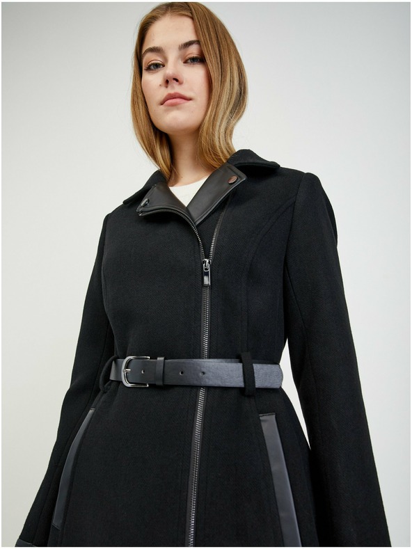 Orsay Palton de iarnă de damă neagră cu amestec de lână ORSAY