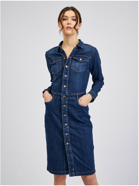 Orsay Rochie de damă albastru închis din denim ORSAY