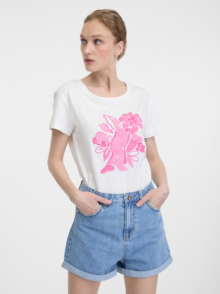 Orsay Tricou alb cu mânecă scurtă pentru femei ORSAY