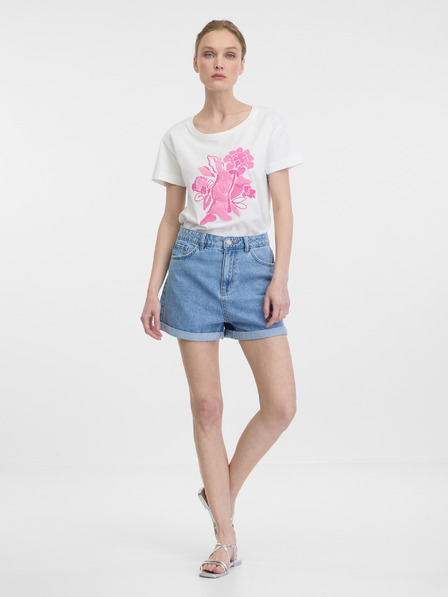 Orsay Tricou alb cu mânecă scurtă pentru femei ORSAY