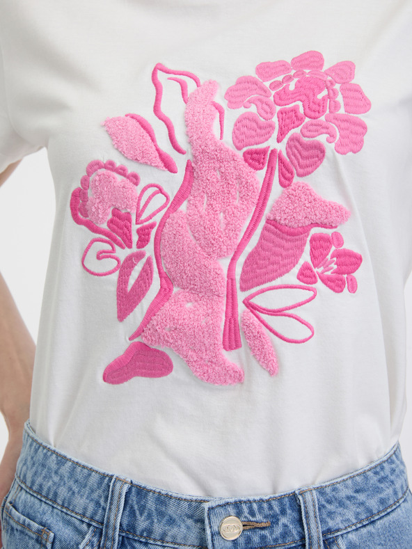 Orsay Tricou alb cu mânecă scurtă pentru femei ORSAY