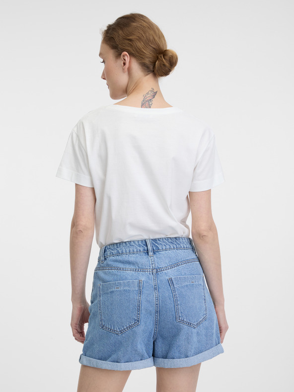 Orsay Tricou alb cu mânecă scurtă pentru femei ORSAY