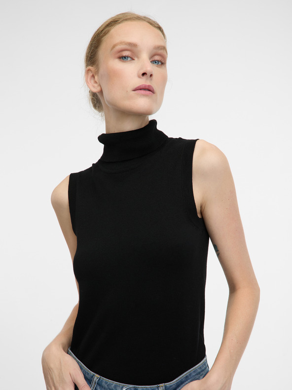 Orsay Hanorac negru cu guler înalt pentru femei ORSAY