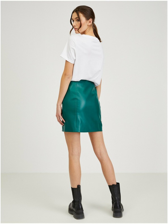Orsay Fustă de damă din imitație de piele verde ORSAY