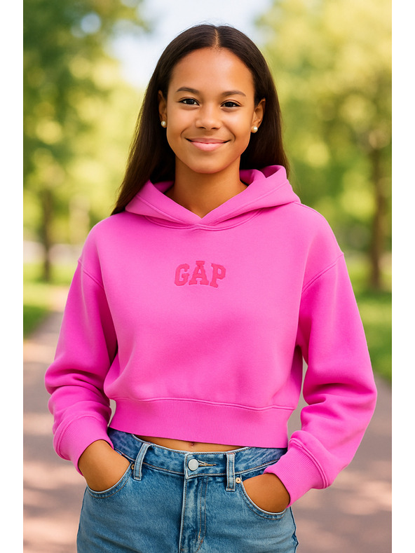 GAP Bluză crop oversize Logo GAP