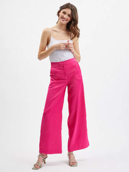 Orsay Pantaloni largi cropped roz pentru femei ORSAY