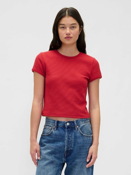 GAP Tricou crop cu textură tip waffle GAP
