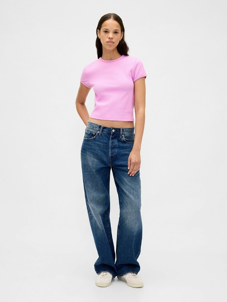 GAP Tricou crop cu textură tip waffle GAP
