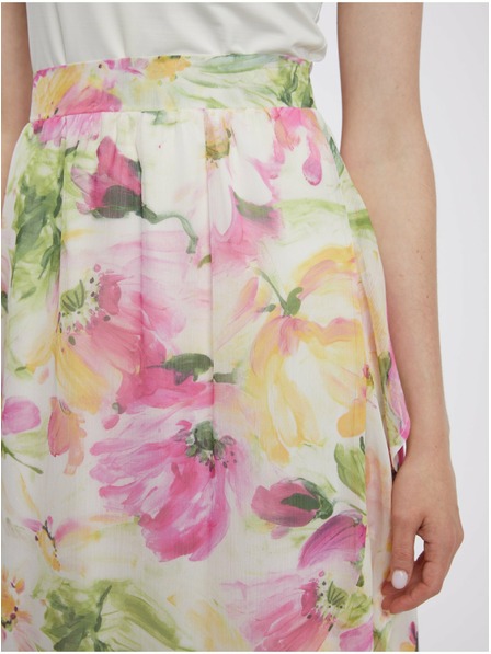 Orsay Fustă midi roz-albă cu imprimeu floral ORSAY