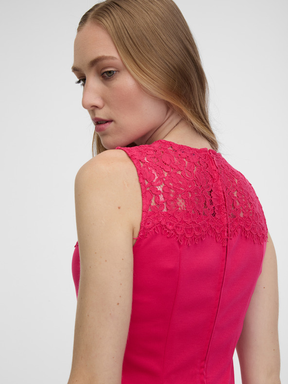 Orsay Rochie de damă roz închis cu dantelă ORSAY