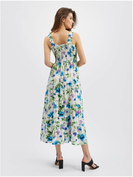 Orsay Rochie florală pentru femei, albastru și crem ORSAY