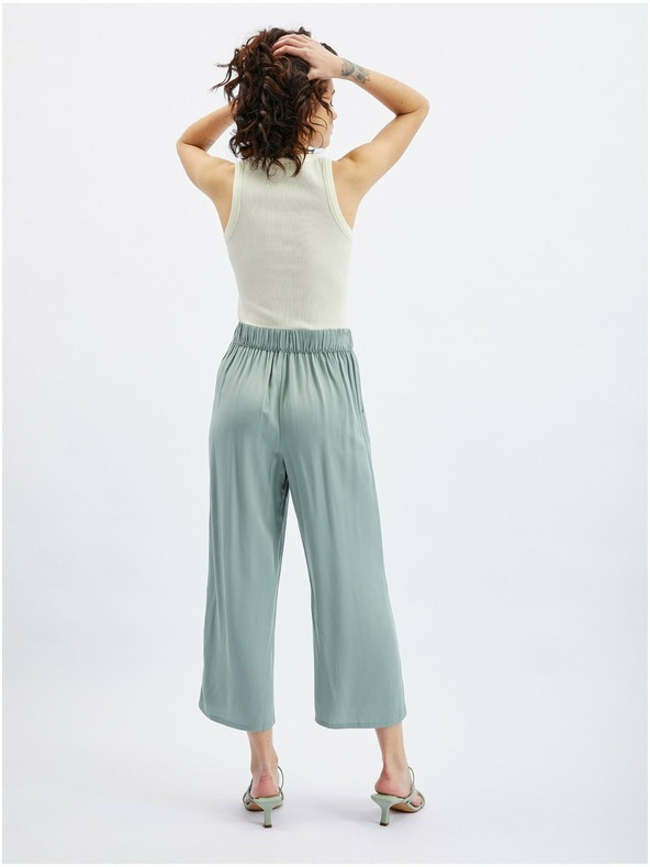 Orsay Pantaloni largi pentru femei de culoare verde deschis ORSAY