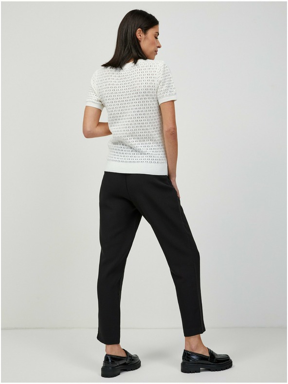 Orsay Pulover perforat alb cu mâneca scurta ORSAY