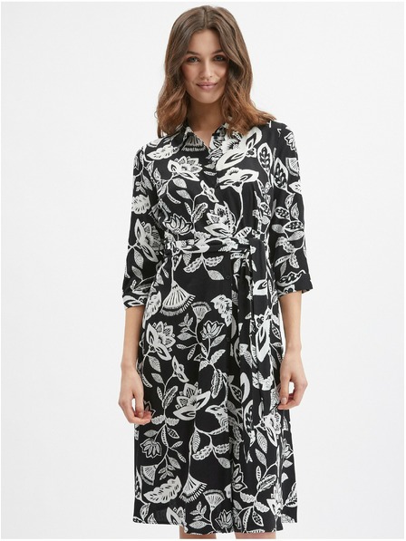 Orsay Rochie florală de damă neagră ORSAY