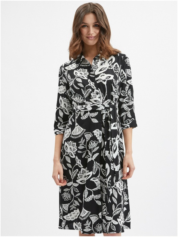 Orsay Rochie florală de damă neagră ORSAY