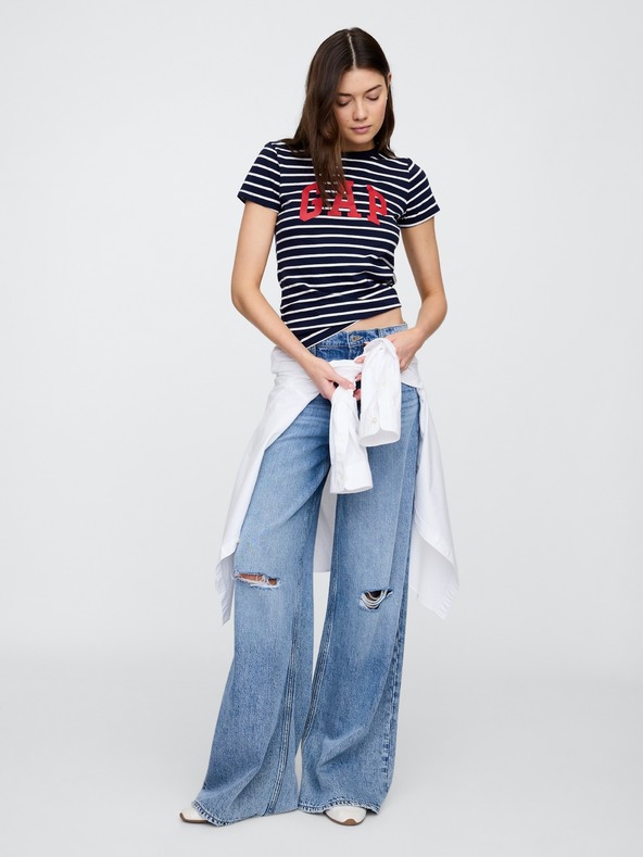 GAP Tricouri din bumbac cu logo GAP, 2 bucăți