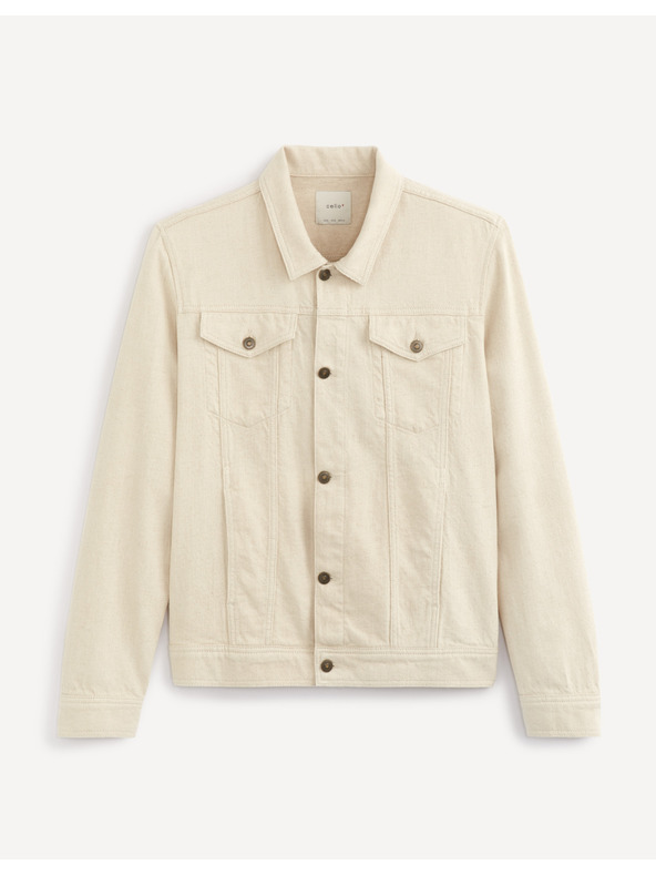 Celio Jachetă din denim crem Celio Arucha