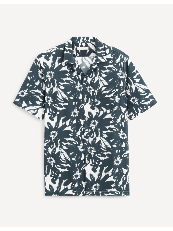 Celio Cămașă albă și albastră cu flori Celio Asamus