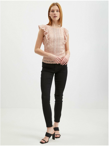 Orsay Bluză roz deschis din dantelă pentru femei ORSAY