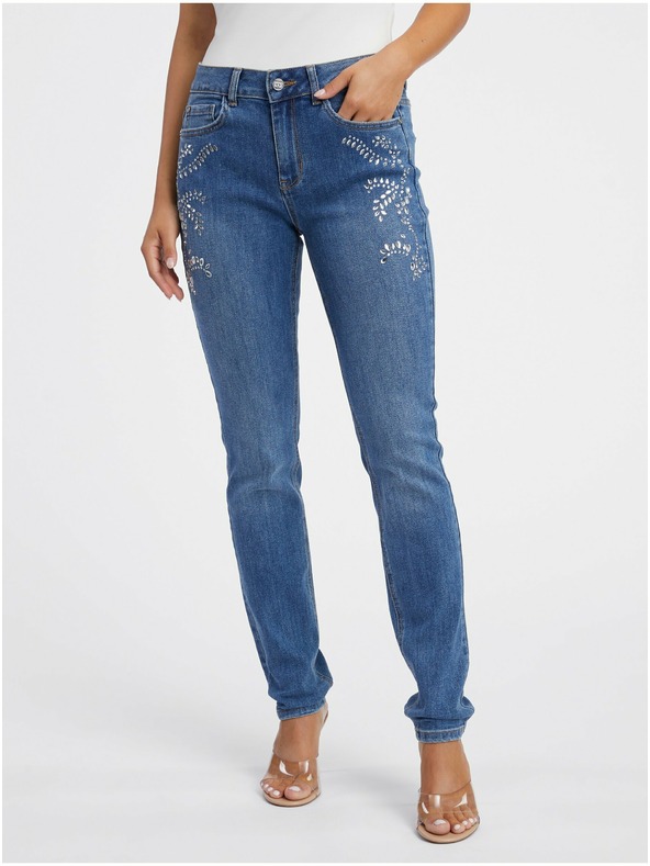 Orsay Blugi albaștri de damă slim fit ORSAY