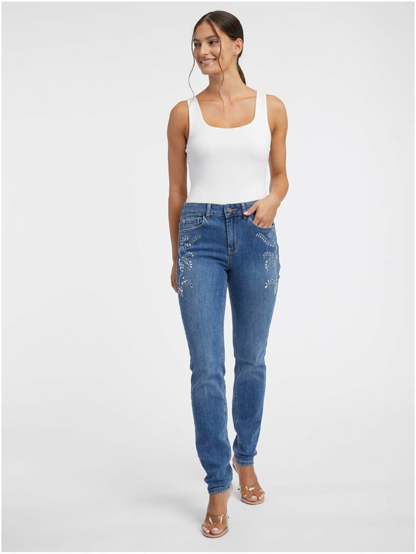 Orsay Blugi albaștri de damă slim fit ORSAY